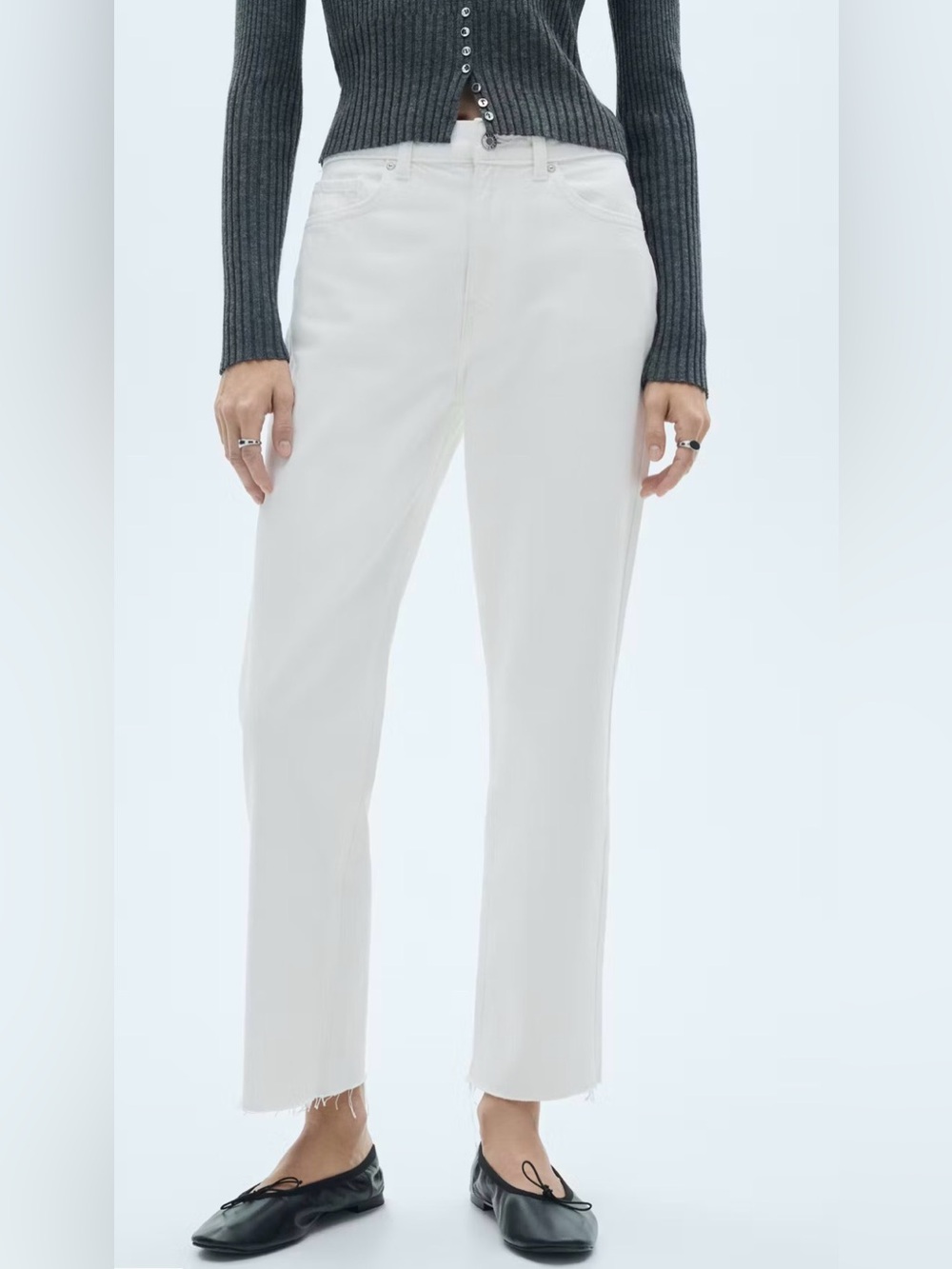 Mango Straight-Leg White Women's Jeans